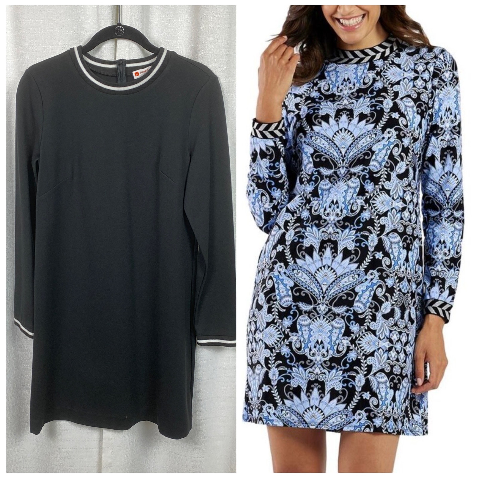 Jude Connally Black Jude Cloth Cameron Long Sleeve Dress Sz.S Nwt